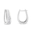 Boucles d'oreilles créoles en or blanc 14k avec diamants - 1/4 Cttw