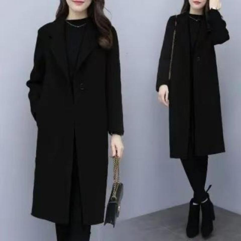 Manteau en Laine Mi-Long de Style Coréen