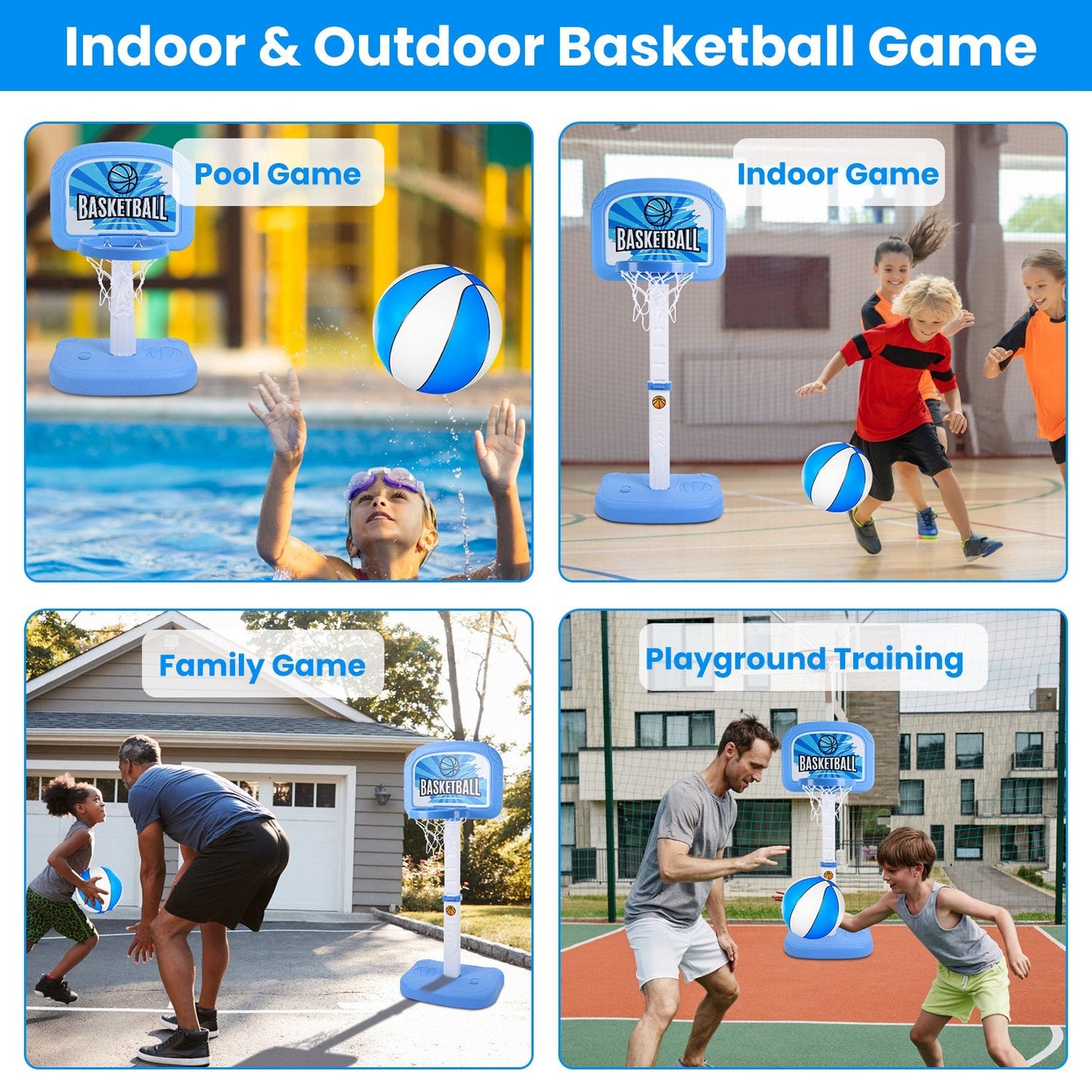 Jeu de basketball 2 en 1 pour piscine pour enfants