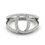 14k White Gold Diamond Loop Style Dual Band Ring