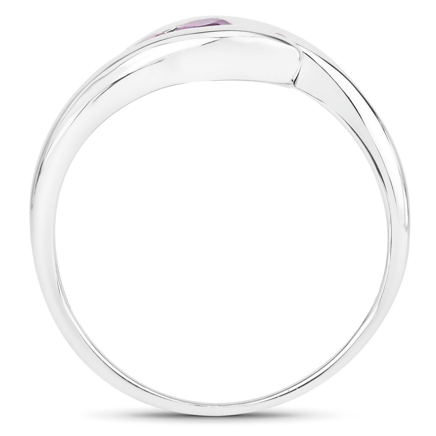 0.54 Carat Genuine Amethyst .925 Sterling Silver Bypass Ring