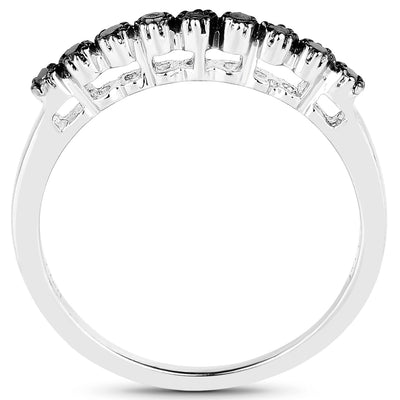 0.32 Carat Multi Diamond .925 Sterling Silver Engagement Ring