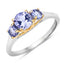 Anillo de Tanzanita Genuina de 1.07 Quilates con Doble Tono en Plata de Ley