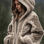 Cardigan à capuche zippé imprimé pour femmes