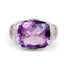 8.86 Carat Genuine Amethyst & White Topaz Sterling Silver Ring