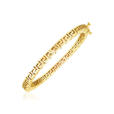 Brazalete Griego de Llave en Oro Amarillo de 14k con Acabado Pulido