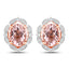 Pendientes Halo de Morganita y Diamante de 3.52 Quilates en Oro Rosa de 14K