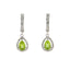 .88ct Peridot and Diamond Dangle Earrings in 14KT White Gold
