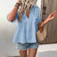 Womens French-style Short-sleeve V-neck Top