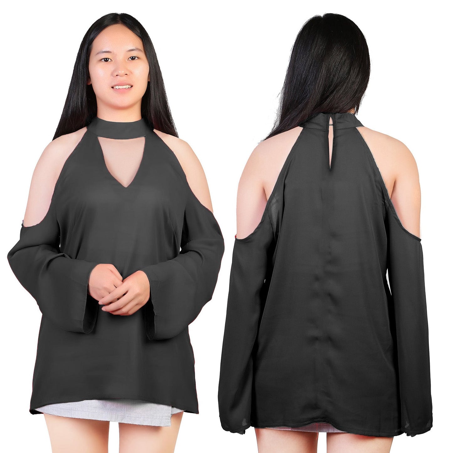 Women's Off The Shoulder V-Neck Blouse - Summer Essential