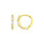 Boucles d'oreilles créoles petites en or jaune 14 carats avec zirconias baguette