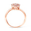 Bague de promesse en or rose 10K avec halo en diamant en forme de poire - Taille 6