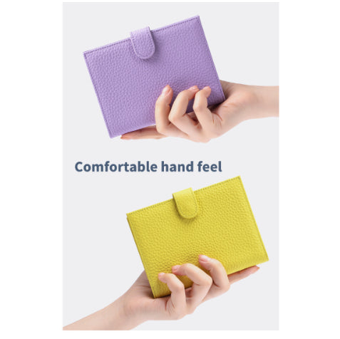 Bolso de Pasaporte Ultra Delgado de Cuero con Protección RFID
