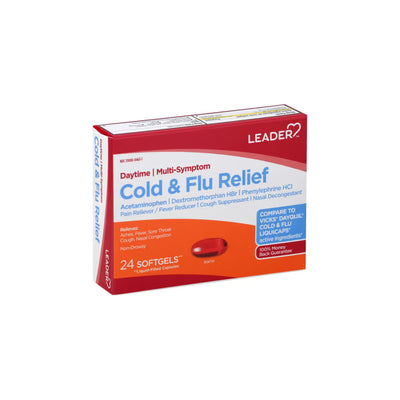 Leader Soulagement des symptômes multiples du rhume et de la grippe de jour – Non somnolent – 24 com