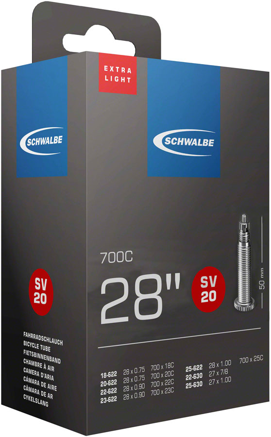 Tube Extra Légère Schwalbe - 700 x 18-25mm avec Valve Presta