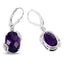 Boucles d'oreilles en argent sterling avec améthyste et topaze blanche de 10,18 carats