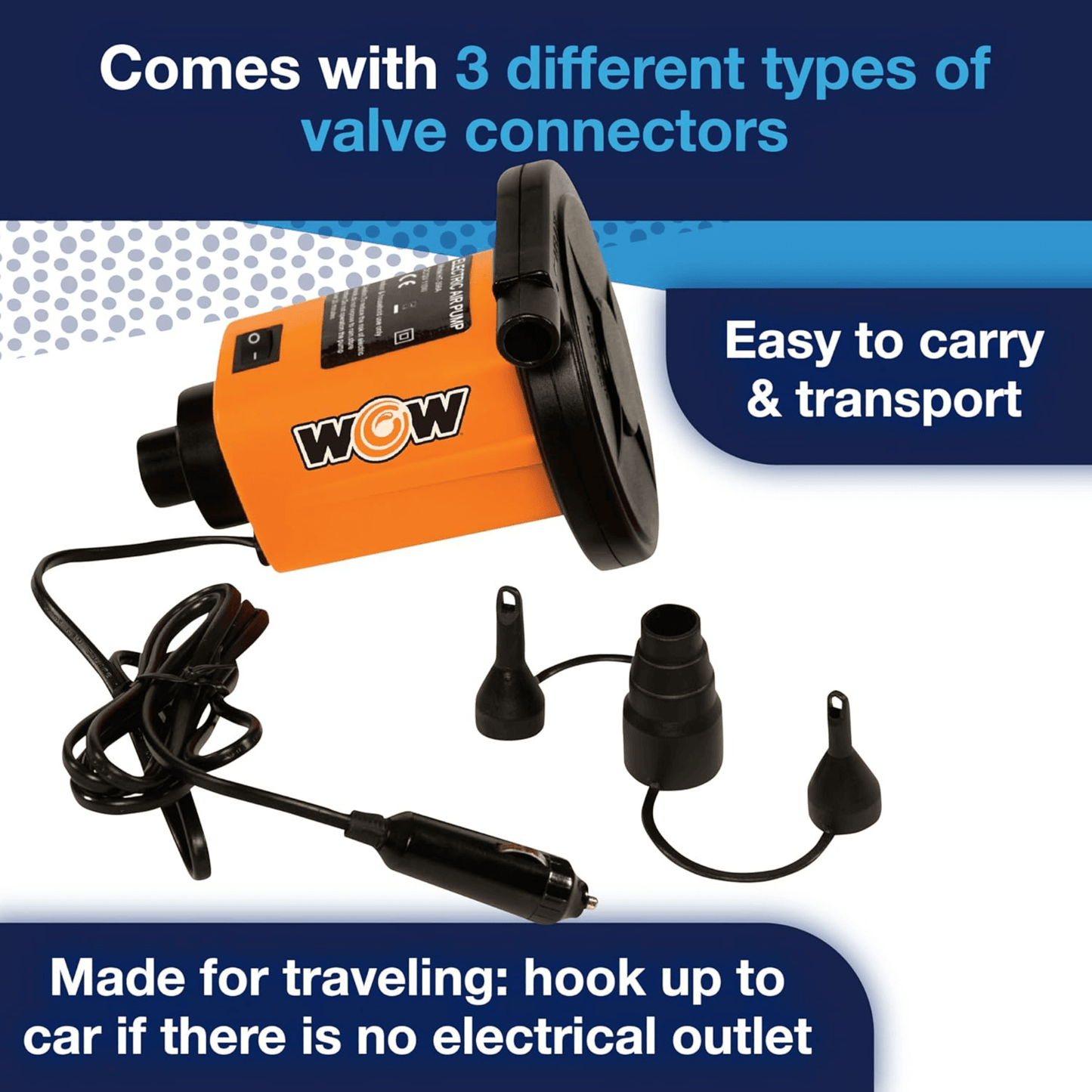 WOW Watersports 12V DC Inflator Pump for Inflatables