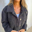 Women's Lamb Wool Cropped Coat - Stylish Winter Jacket