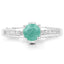 1.22 Carat Emerald and White Topaz Sterling Silver Engagement Ring