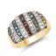 14K Yellow Gold Plated Multi Diamond Engagement Ring