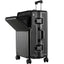 Premium Front-Opening Checked Suitcase with Aluminum Frame