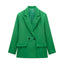 Summer Casual Relaxed-fit Double-breasted Blazer