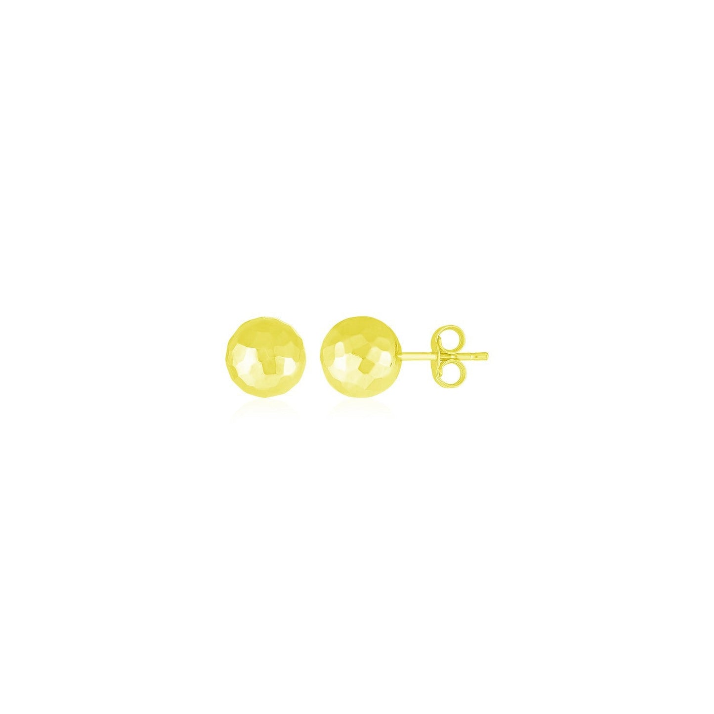 Boucles d'oreilles en or jaune 14 carats à facettes