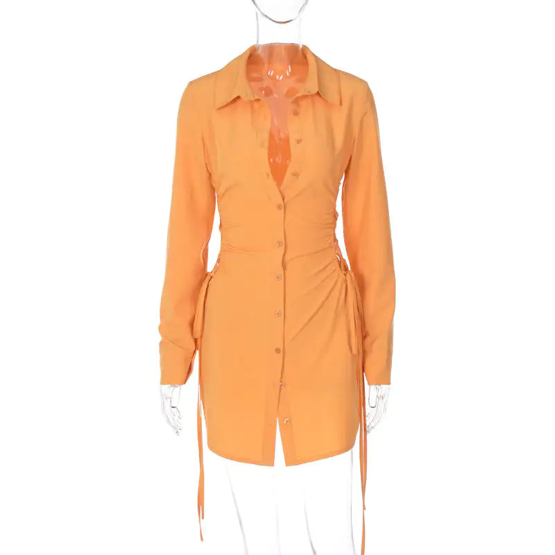 Vestido Mini Camisa Cutout Fuera de la Oficina