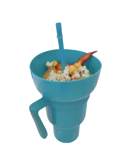 Popcorn Snack with Handle & All-in-One Drink Cup