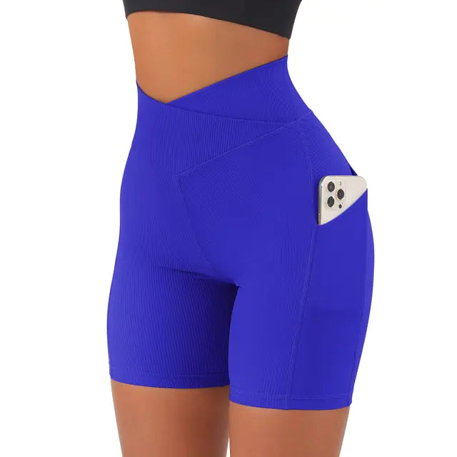 Shorts de Yoga Sin Costuras de Cintura Alta para Mujeres