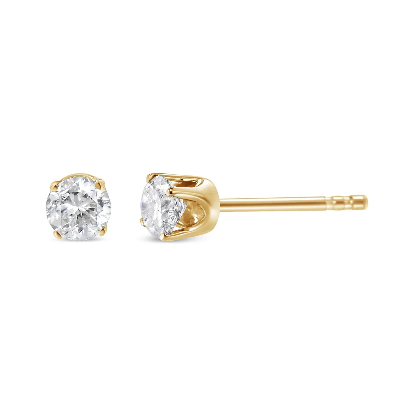 Pendientes de Diamantes de 1/2 cttw en Oro Amarillo de 14K Certificados por AGS