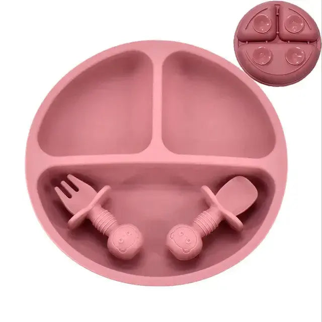 Ensemble de Assiette en Silicone pour Bébé Premium pour une Alimentation Sûre