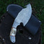 Premium Full Tang Handmade Raindrop Damascus Steel Guthook Skinner Knife - Korvel
