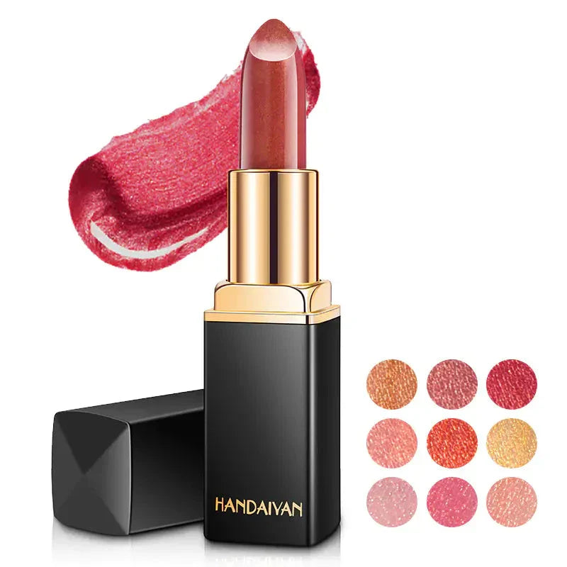 9 Colors Waterproof Glitter Lipstick - Korvel