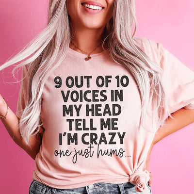 T-shirt 9 sur 10 voix dans ma tête me disent que je suis fou