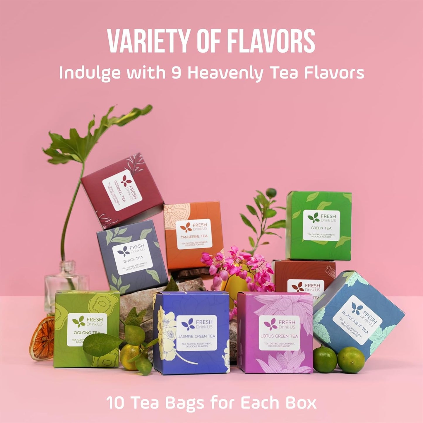Assortiment de 90 sachets de thé premium - 9 saveurs