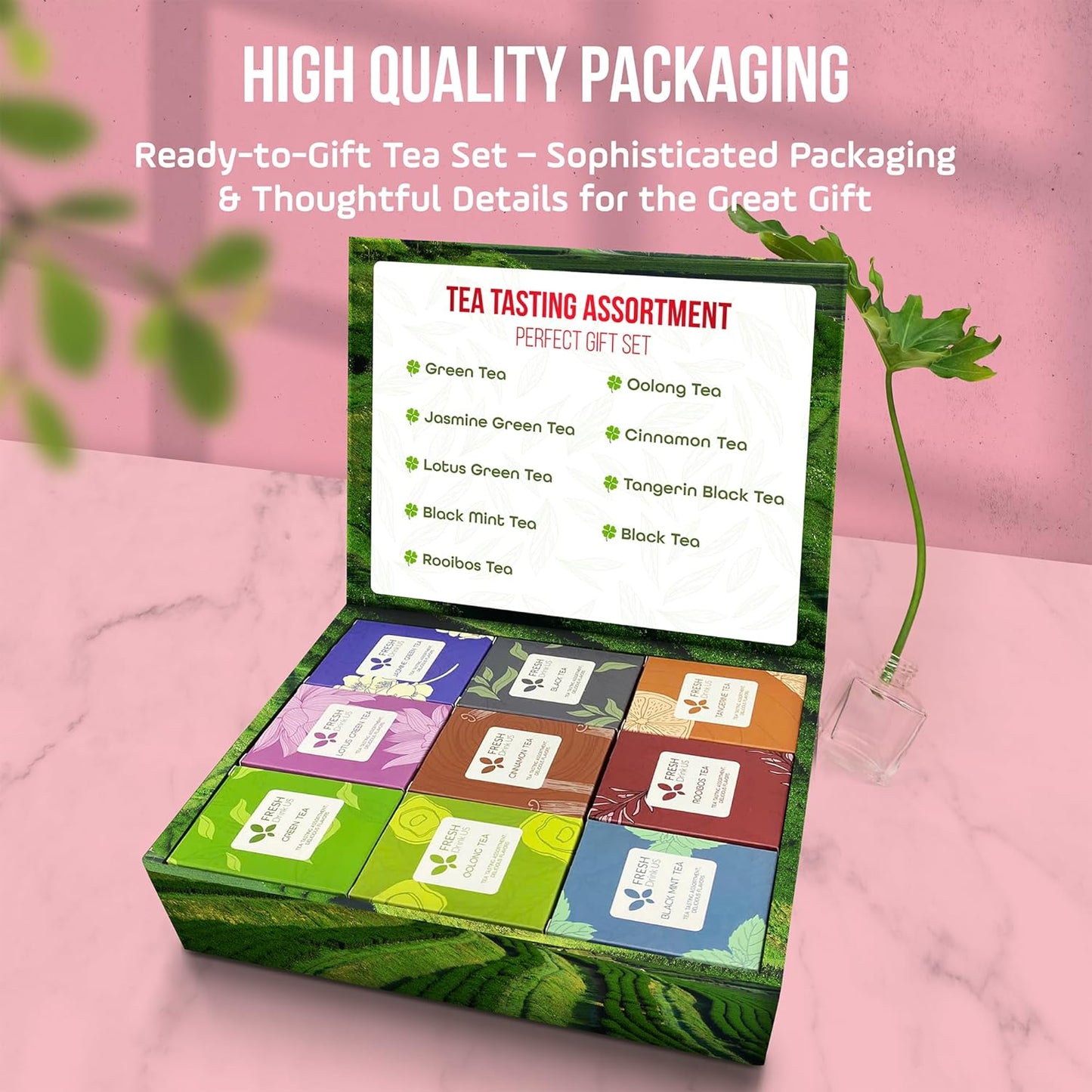 Assortiment de 90 sachets de thé premium - 9 saveurs