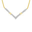 Collar de Cadena Franco en Forma de V con Diamantes de Oro de 14K