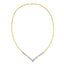 Collar de Cadena Franco en Forma de V con Diamantes de Oro de 14K