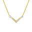 Collar de Pendiente en Forma de V con Diamantes de Corte Princesa de Oro de 14K
