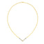Collar de Pendiente en Forma de V con Diamantes de Corte Princesa de Oro de 14K