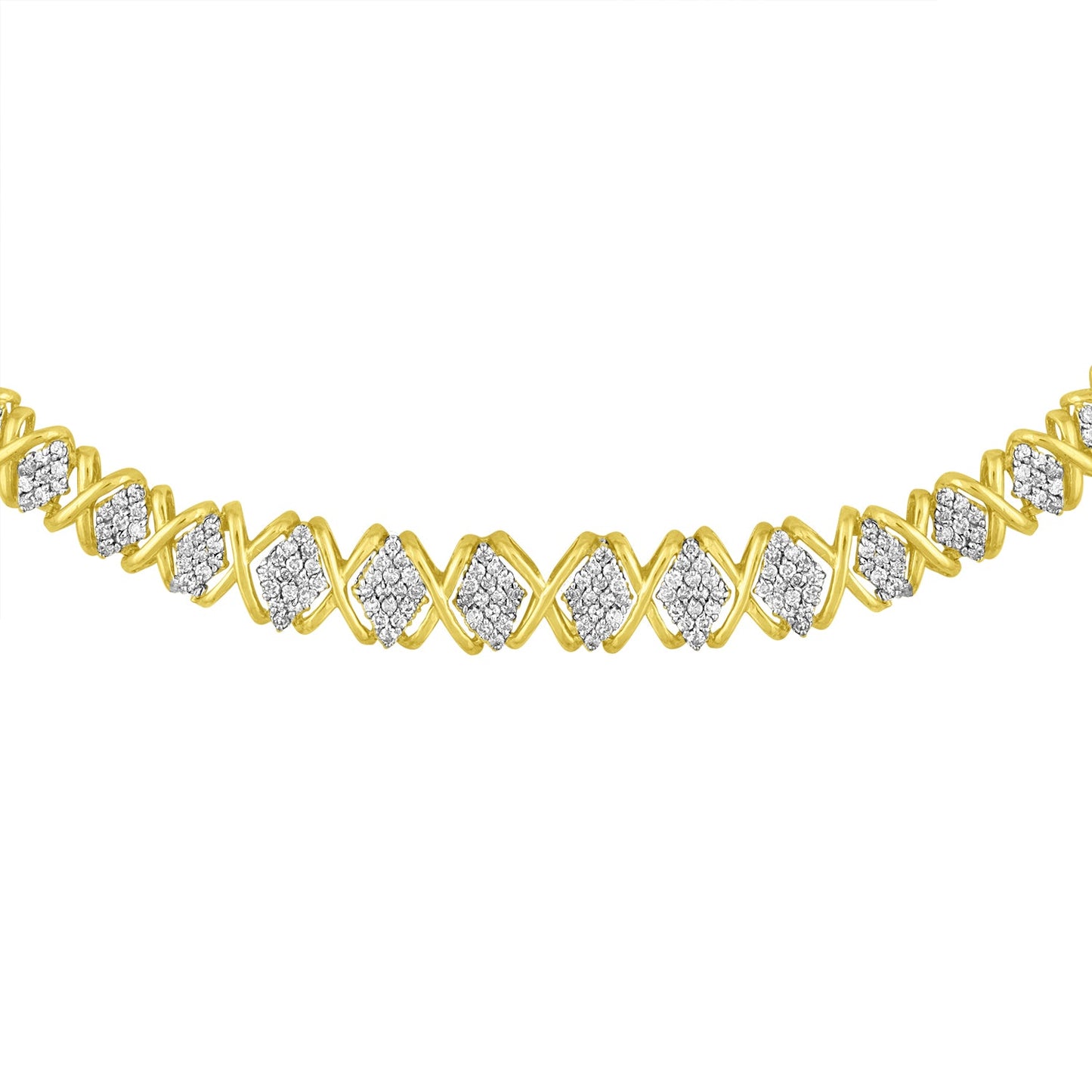 Collar Declarativo Riviera de Diamantes en Oro Amarillo de 10K