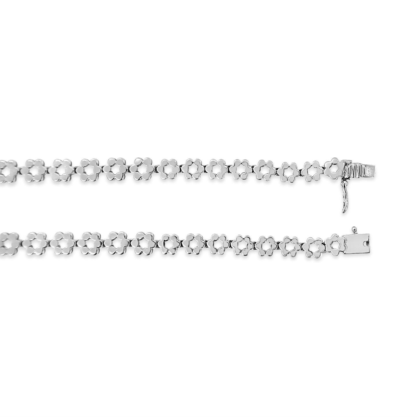 Collier Riviera en diamant cluster en or blanc 14K certifié IGI