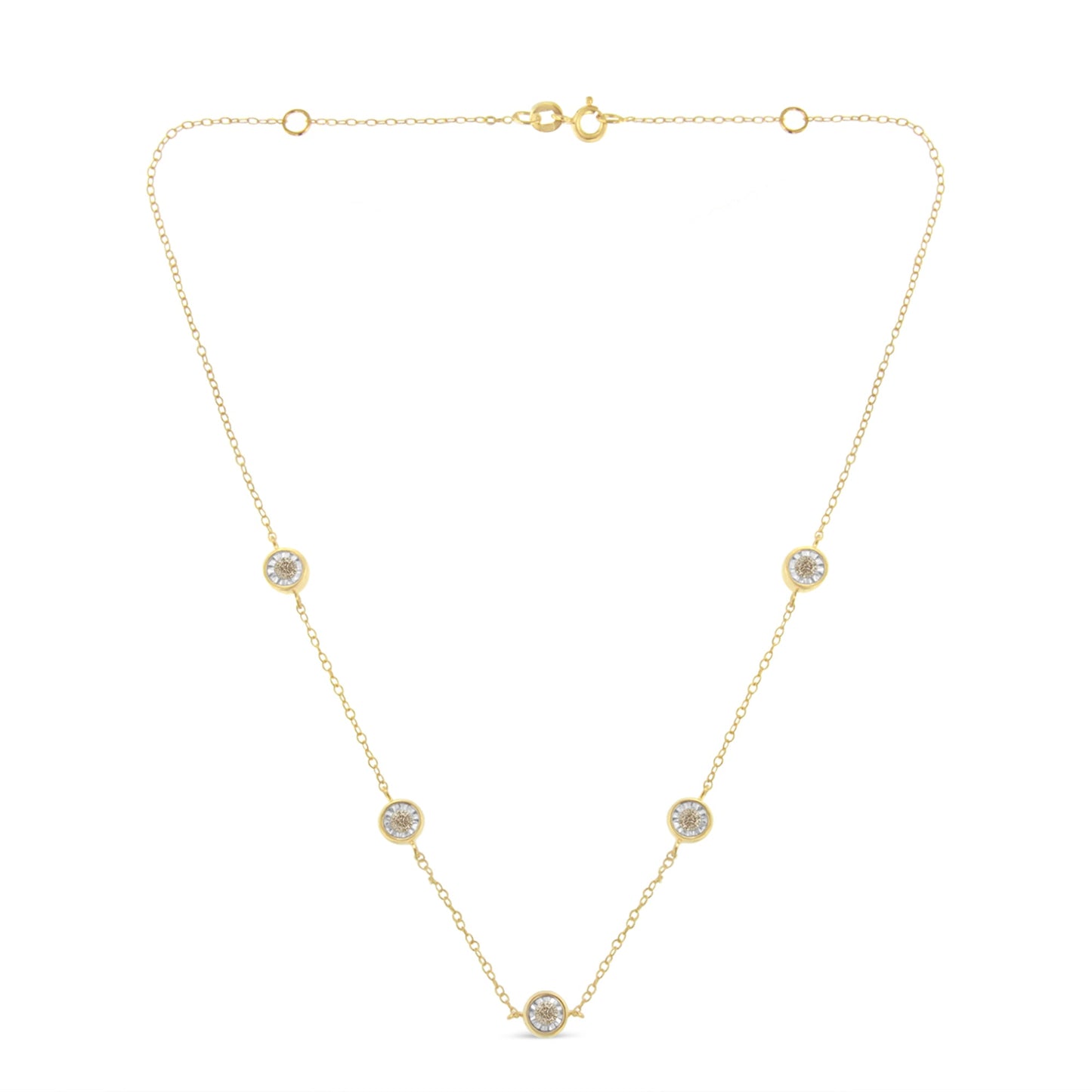 Collier en argent sterling plaqué or avec diamants