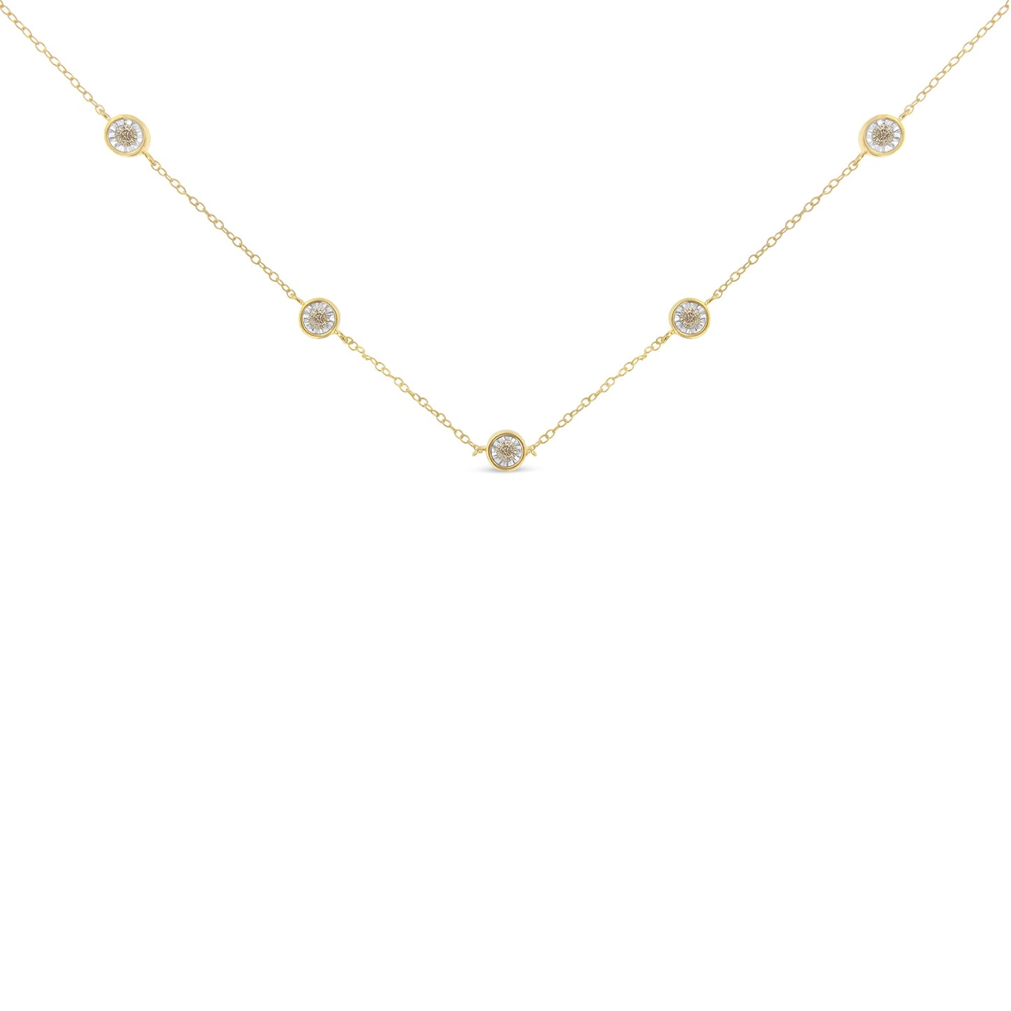 Collier en argent sterling plaqué or avec diamants