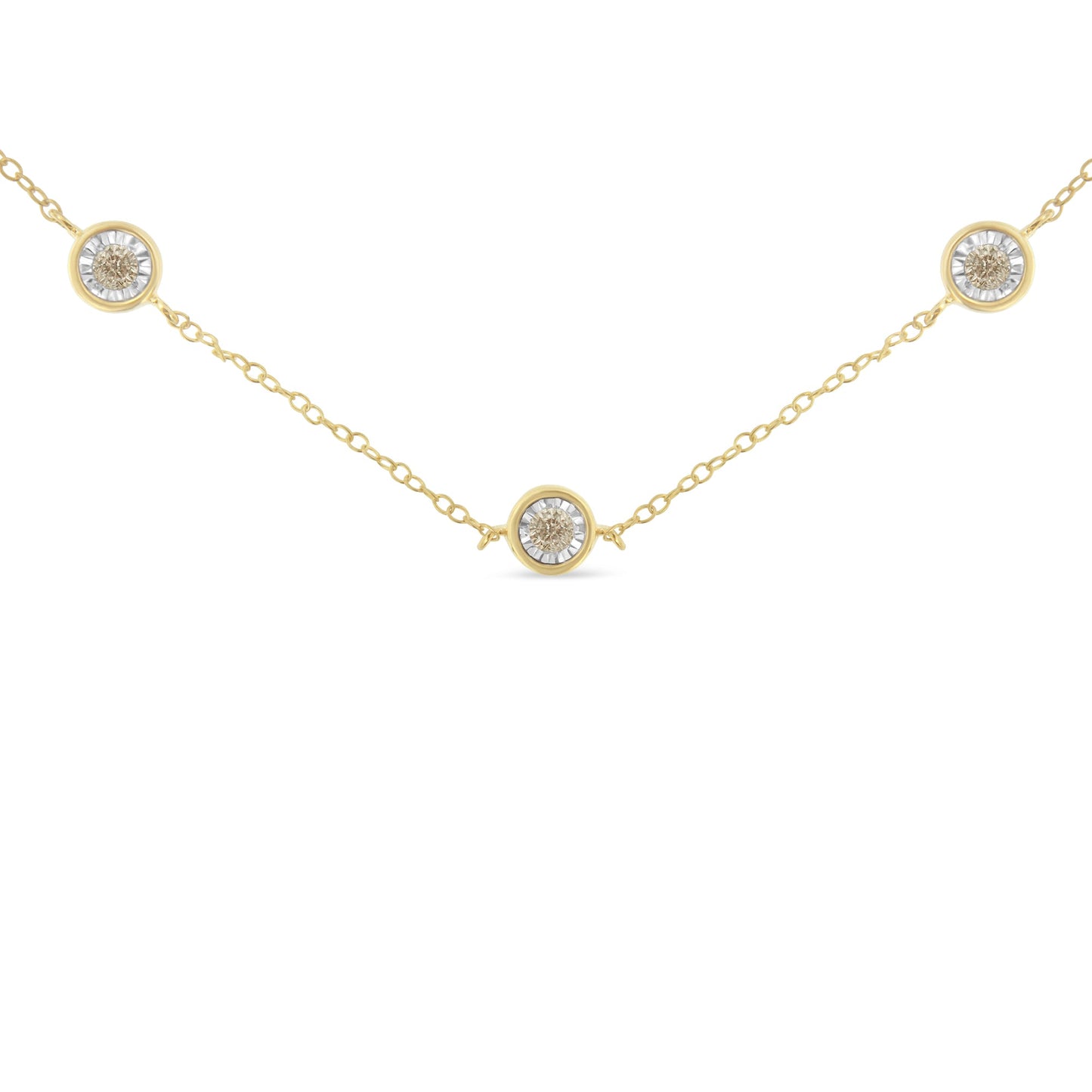 Collier en argent sterling plaqué or avec diamants
