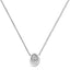 10K White Gold Round-Cut Diamond Square Pendant Necklace