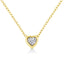 Collar de Pendiente de Diamante de Plata Esterlina Baño de Oro de 10K