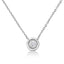 10K White Gold Round-Cut Diamond Square Pendant Necklace