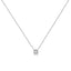 10K White Gold Round-Cut Diamond Square Pendant Necklace